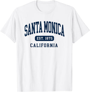 Santa Monica California Retro Est 1875 Vintage Souvenir T-Shirt - T-Shirt | White