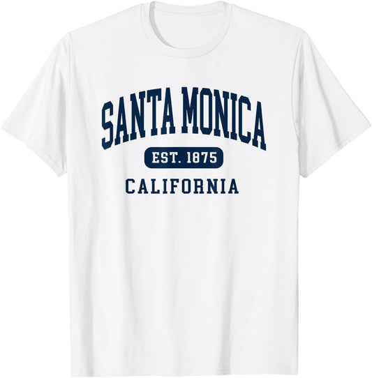Santa Monica California Retro Est 1875 Vintage Souvenir T-Shirt - T-Shirt | White