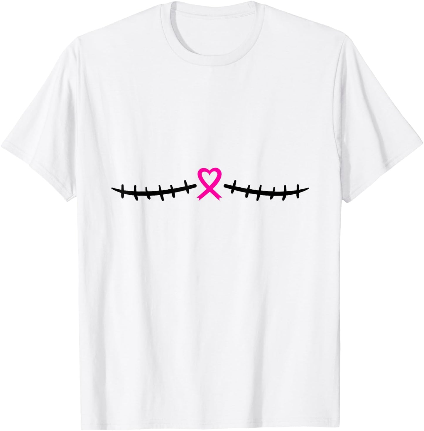 Double Mastectomy Breast Cancer Survivor Pink Ribbon T-Shirt - T-Shirt | White