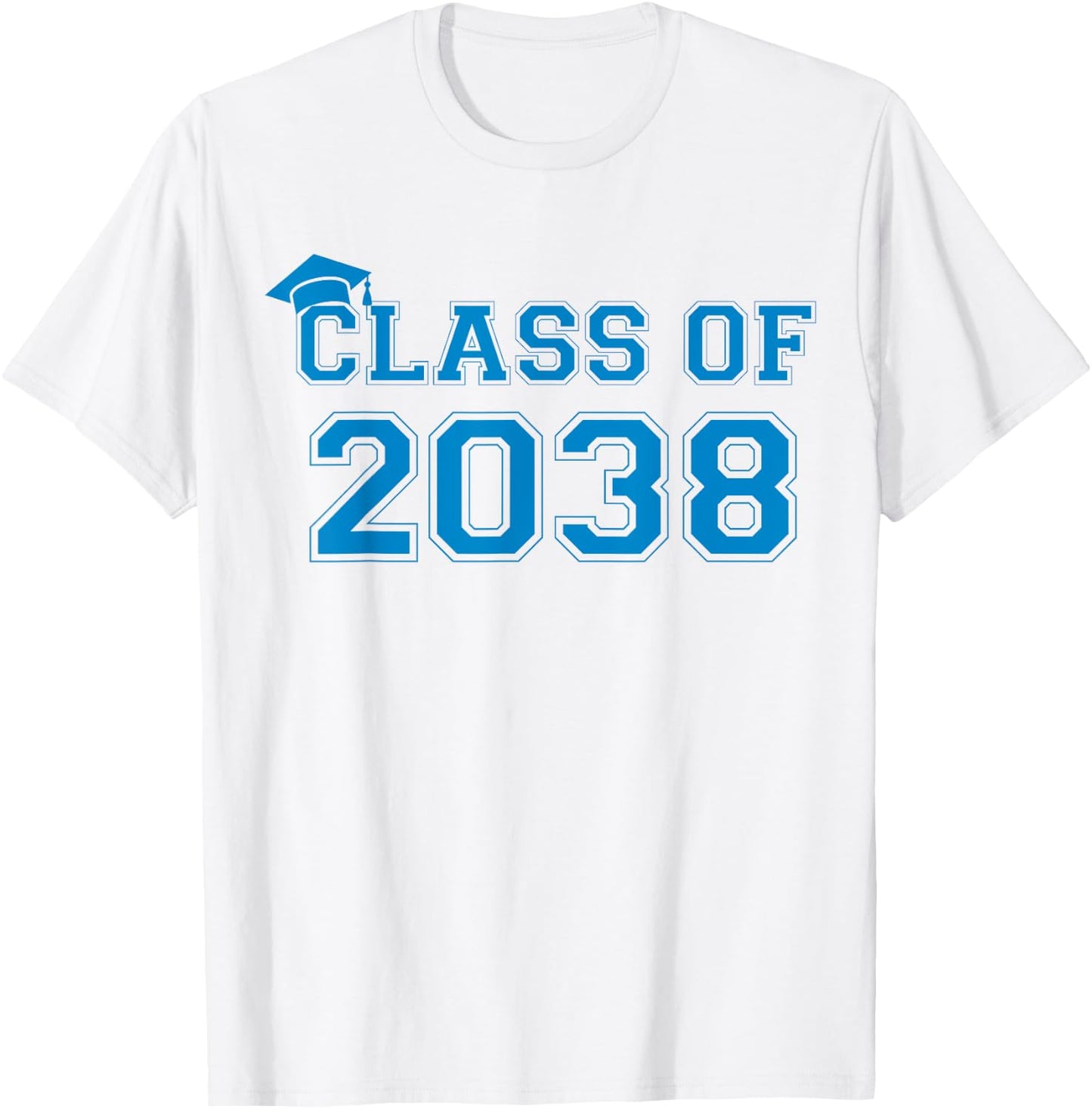 Class Of 2038 Handprint Pre-K Blue Kids 2038 Graduation Boys T-Shirt - T-Shirt | White