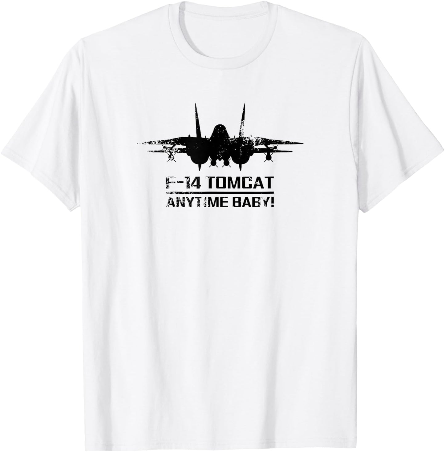 Jeff Hobrath F-14 Tomcat Military Fighter Jet Distressed Modern - -Baby - Grey - Small T-Shirt - T-Shirt | White