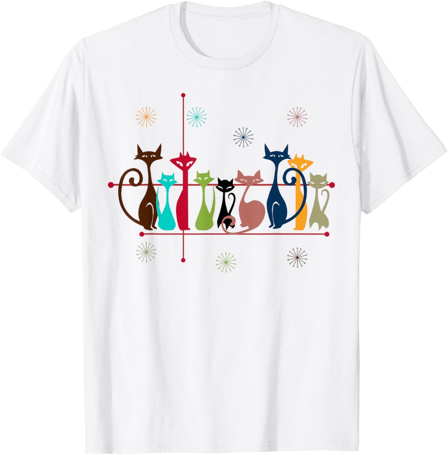 Vintage Retro Cat Gifts: 50s 60s Style Cat Dad & Mom T-Shirt - T-Shirt | White