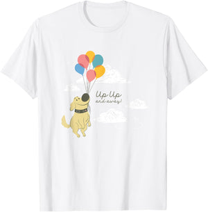 Disney Pixar Up Cute Dug Up Up And Away! Big Chest Logo T-Shirt - T-Shirt | White