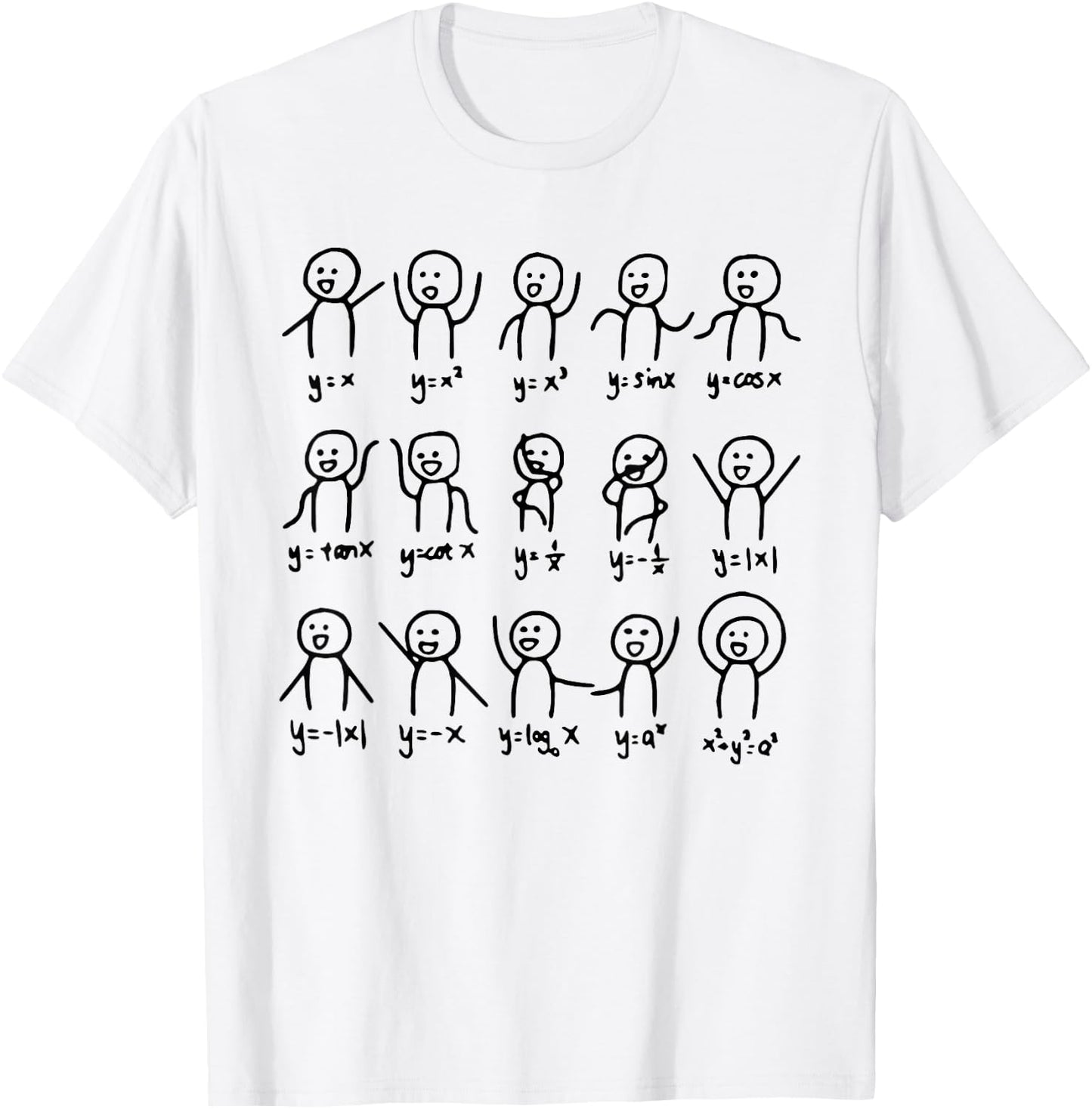 Math Stick Figures Funny Math Teacher Lover Women Men Kids T-Shirt - T-Shirt | White
