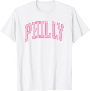 Philly Pink Retro Preppy throwback Philadelphia girls T-Shirt - T-Shirt | White