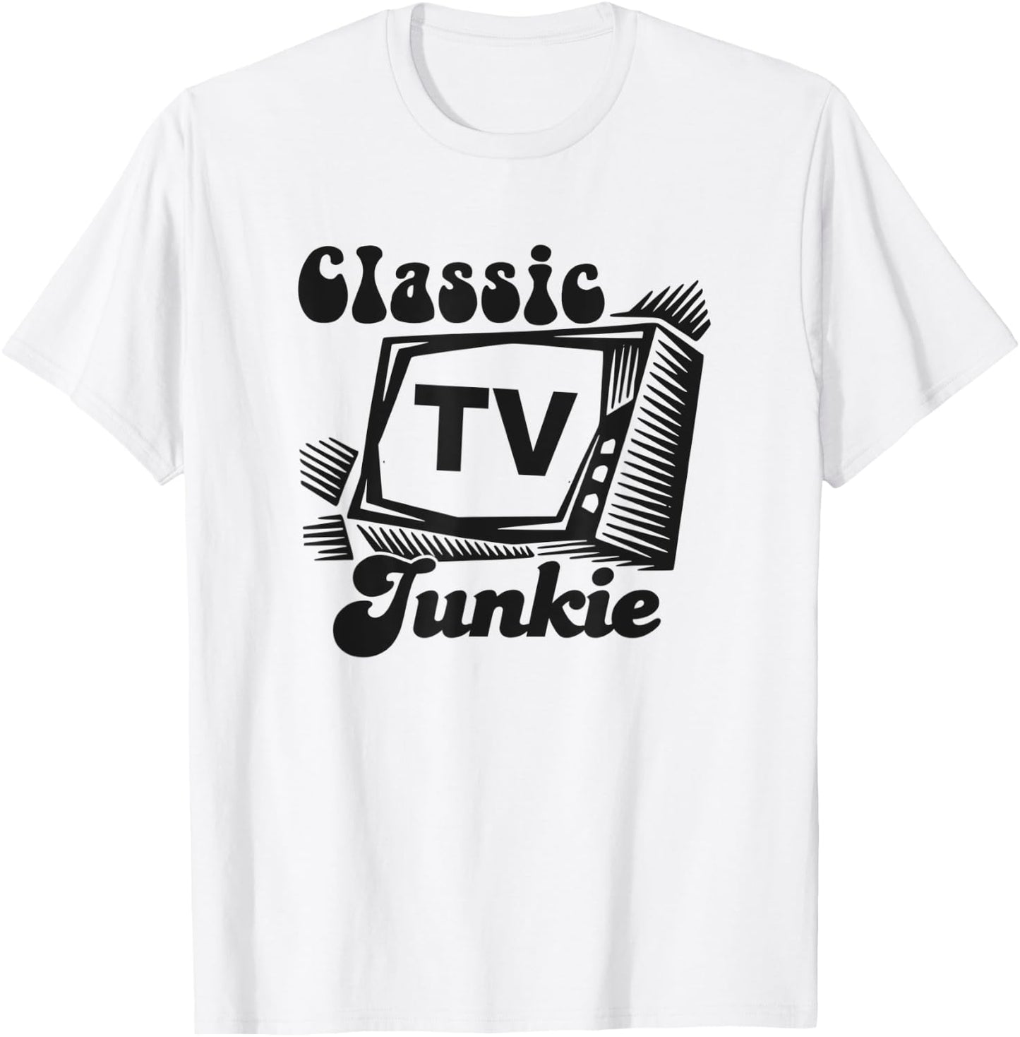 Classic TV Shows Junkie Vintage Retro 50s 60s 70s Television T-Shirt - T-Shirt | White