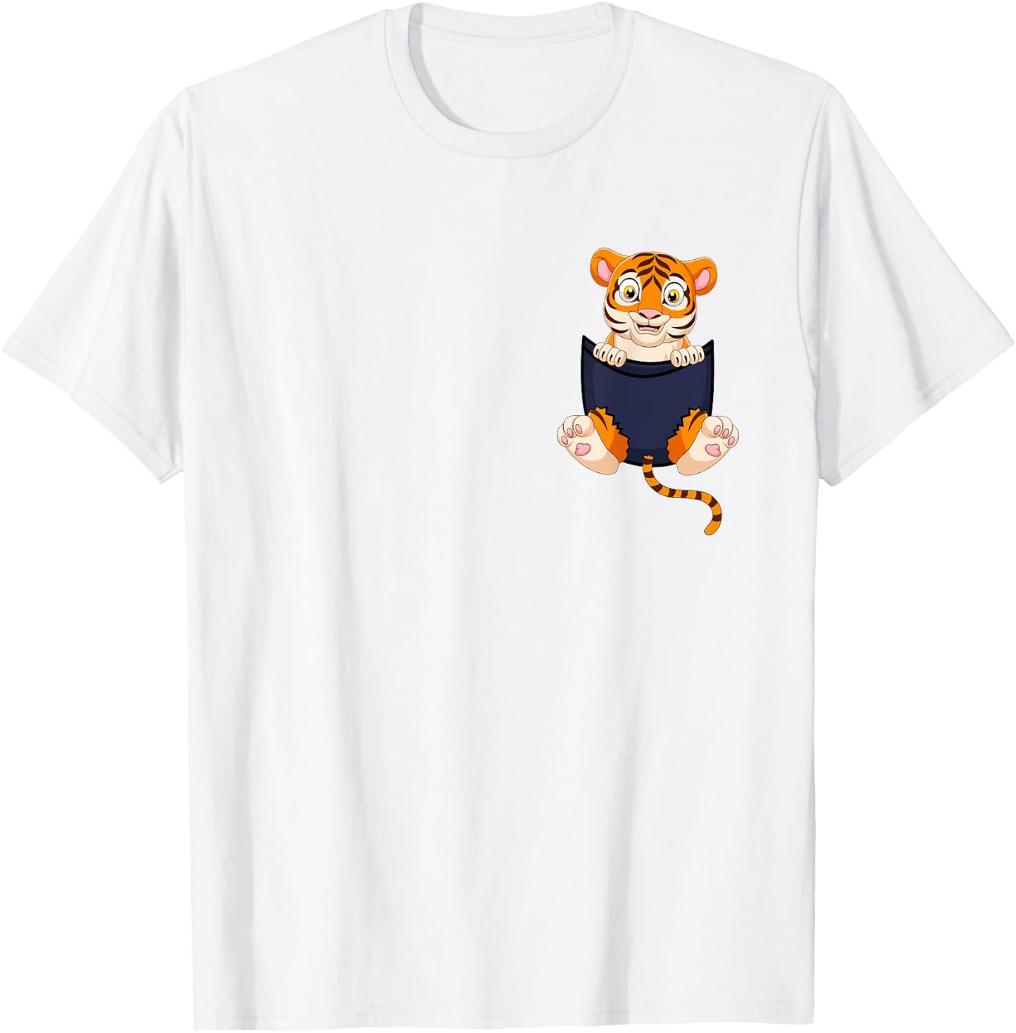Cute Baby Tiger Pocket Shirt for Kids Tiger Cub T-Shirt - T-Shirt | White