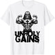 Unholy Gains Satanic Workout Devil Worship Nun T-Shirt - T-Shirt | White