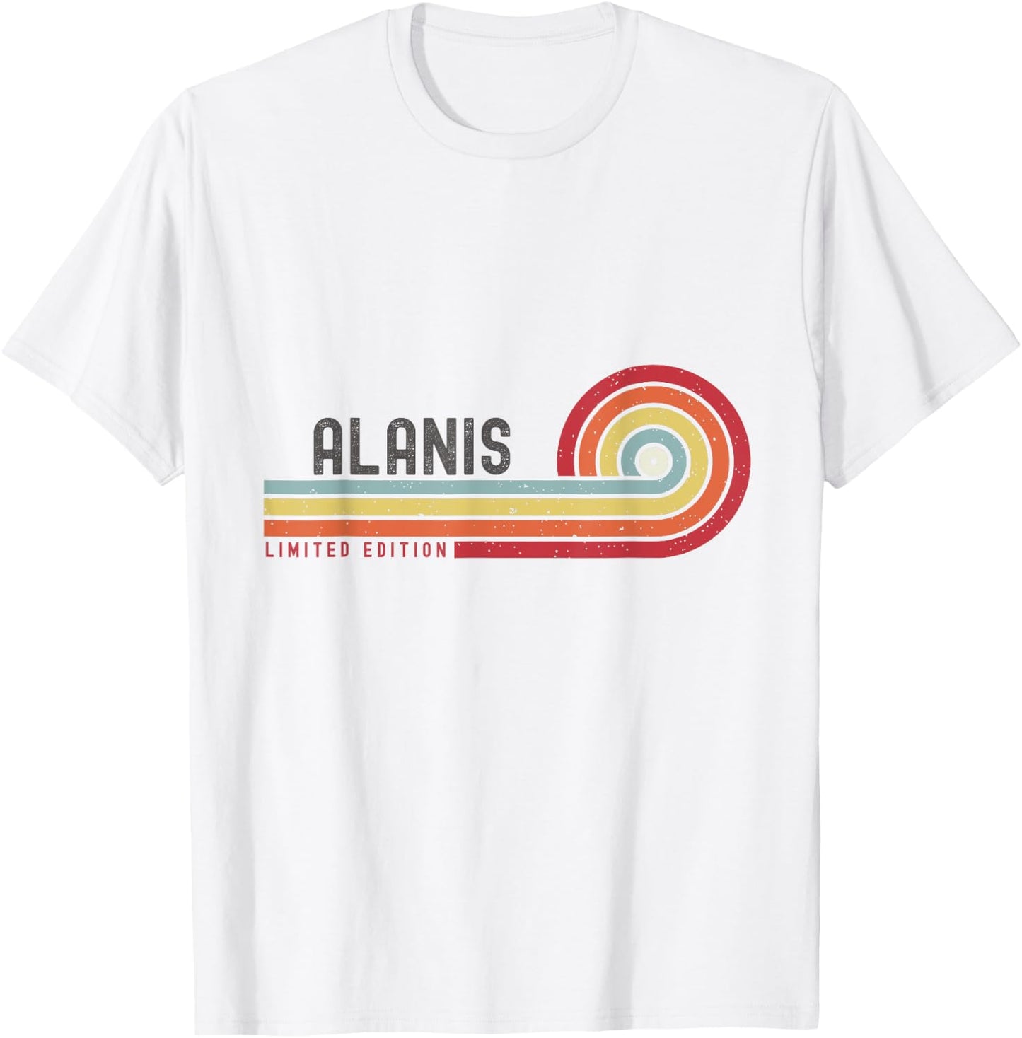 I Love Alanis Personalized Retro Sunset First Name T-Shirt - T-Shirt | White