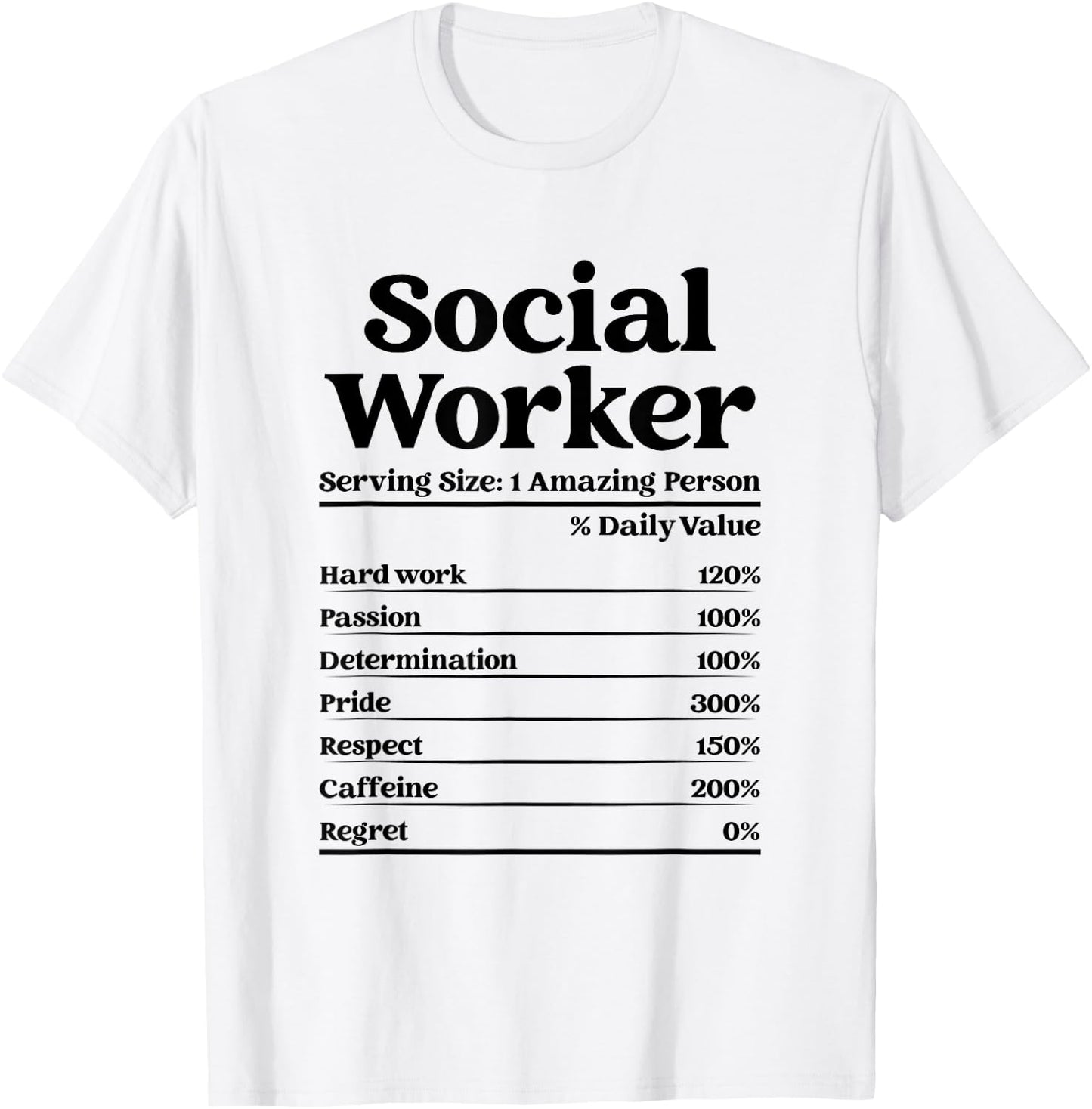Student Graduation MSW Funny Social Worker Nutrition Facts T-Shirt - T-Shirt | White