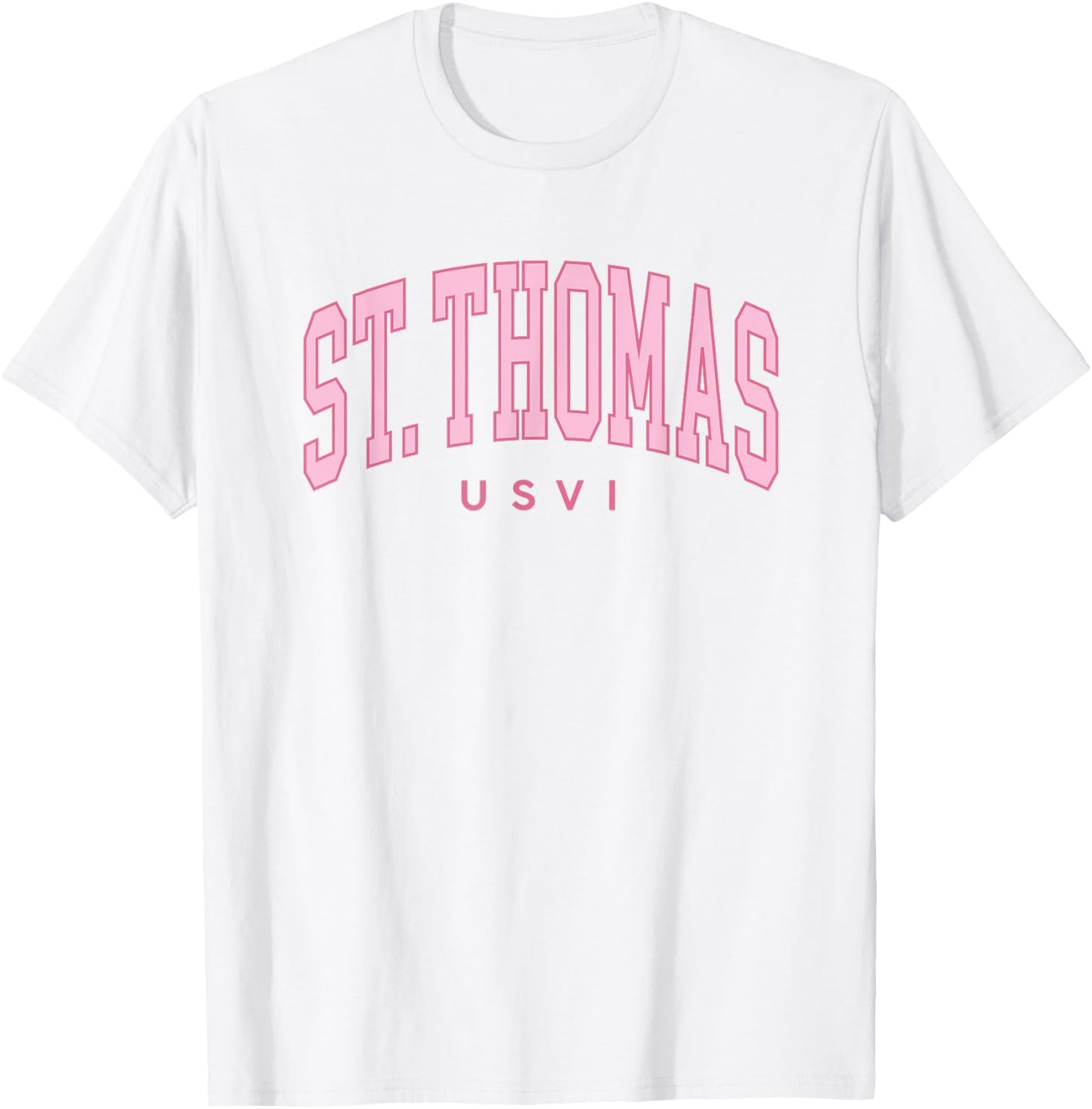 St Thomas USVI Preppy Retro Throwback Pink Girls T-Shirt - T-Shirt | White