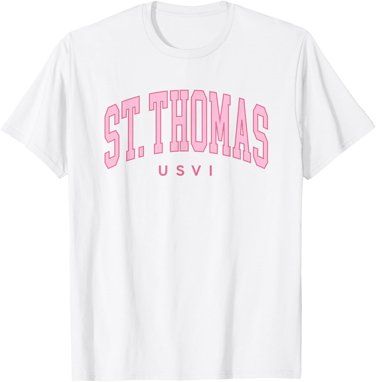 St Thomas USVI Preppy Retro Throwback Pink Girls T-Shirt - T-Shirt | White