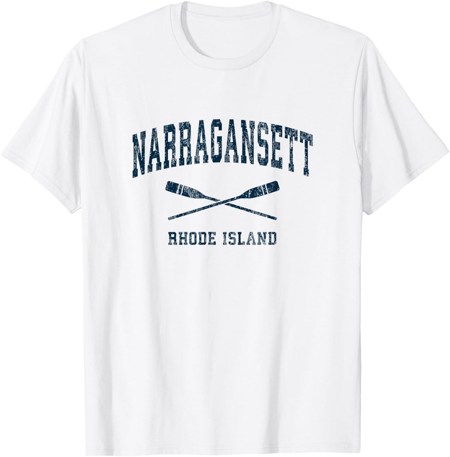 Narragansett Rhode Island Vintage Nautical Paddles Sports Oa T-Shirt - T-Shirt | White