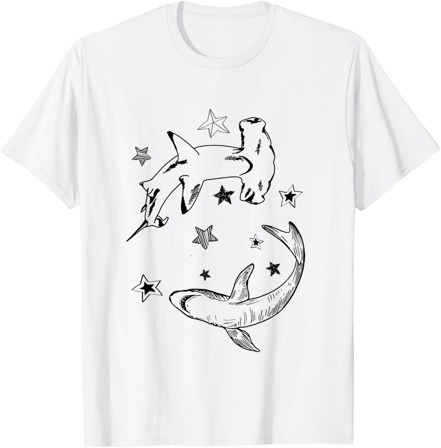 Great Hammerhead Shark, Funny Shark Lover Ocean Wildlife T-Shirt - T-Shirt | White
