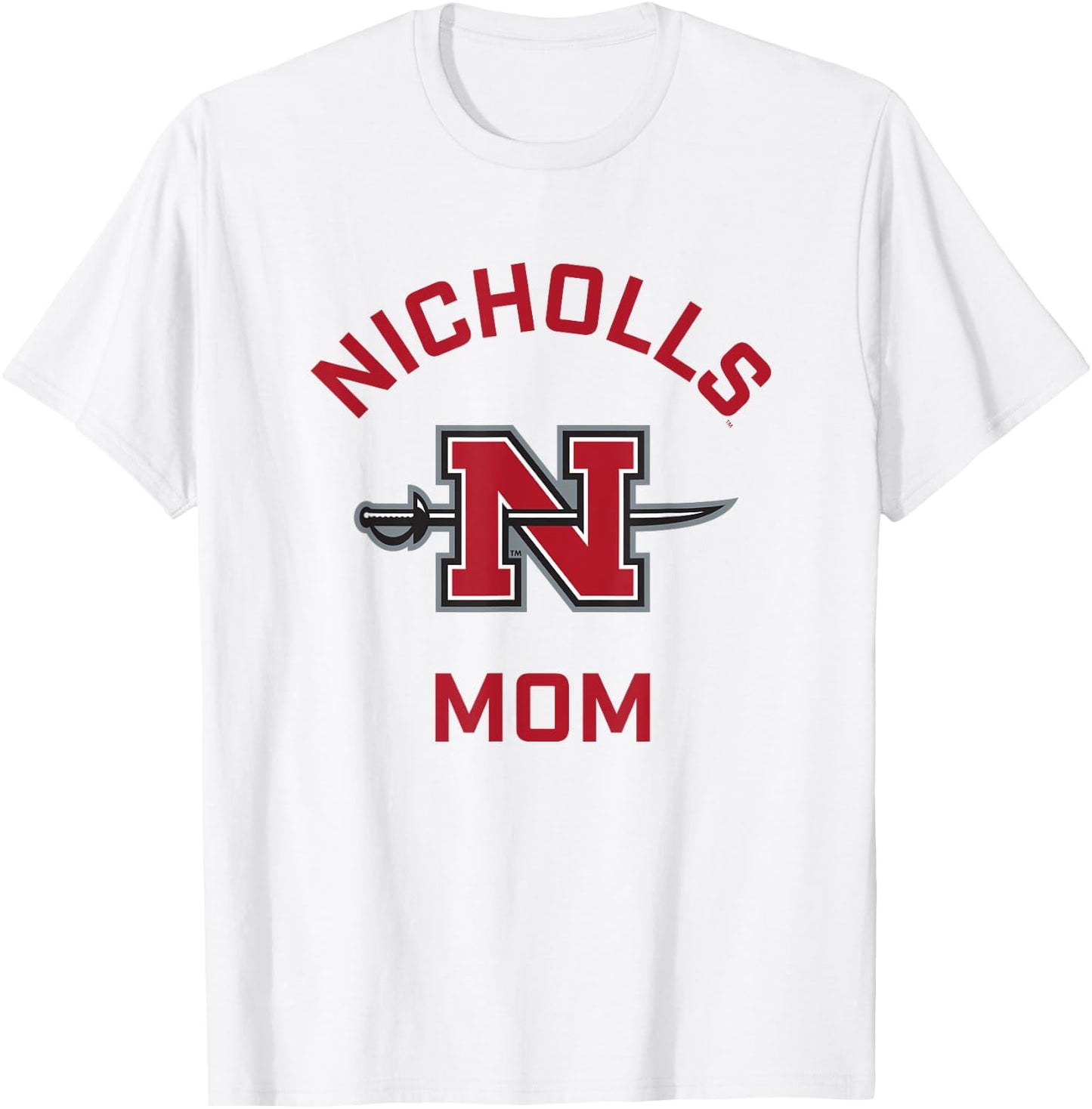 Nicholls State University Colonels Arched Mom T-Shirt - T-Shirt | White