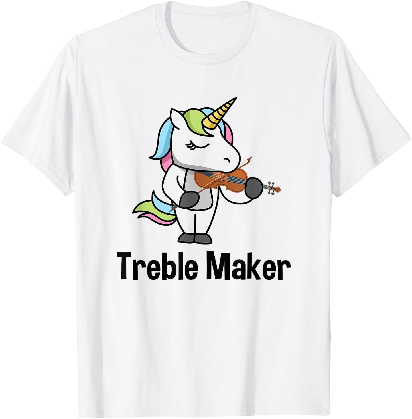 Violin Shirt for Girls - Treble Maker Unicorn Violinist T-Shirt - T-Shirt | White