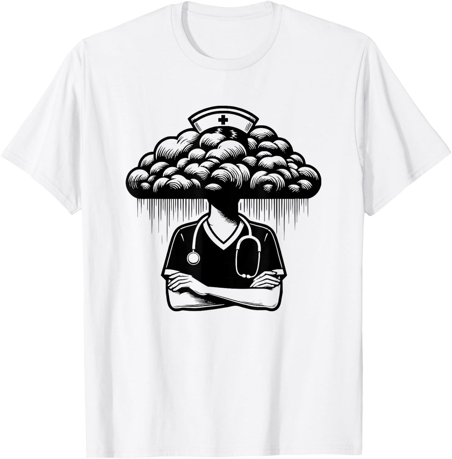 Medical School Nurse Nursing Black Cloud T-Shirt - T-Shirt | White