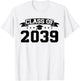 Class of 2039 Grow With Me Graduation Handprint On Back T-Shirt - T-Shirt | White