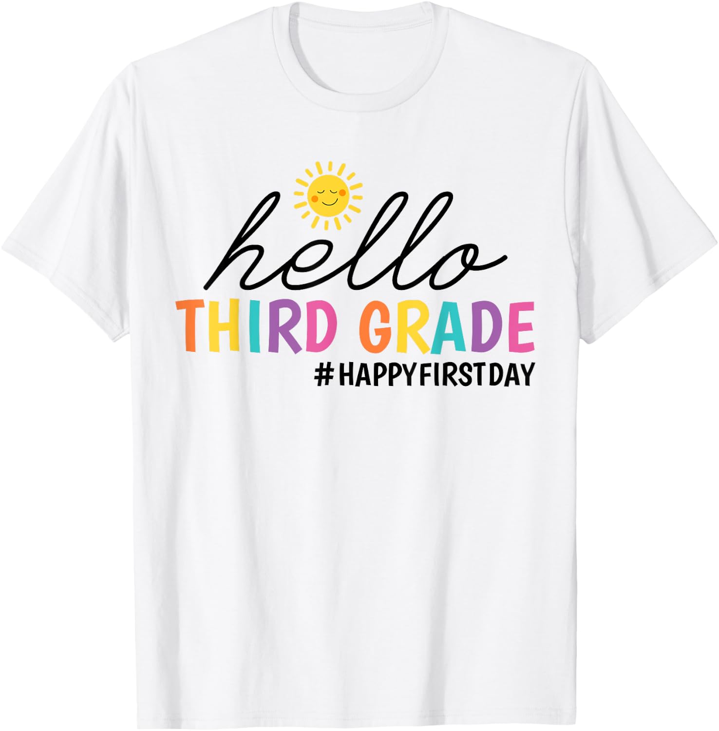 Hello Third Grade Teacher Kids Girl 3rd Grade Back to School T-Shirt - T-Shirt | White