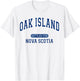 Oak Island Nova Scotia Settled 1750 Sports Vintage Blue T-Shirt - T-Shirt | White
