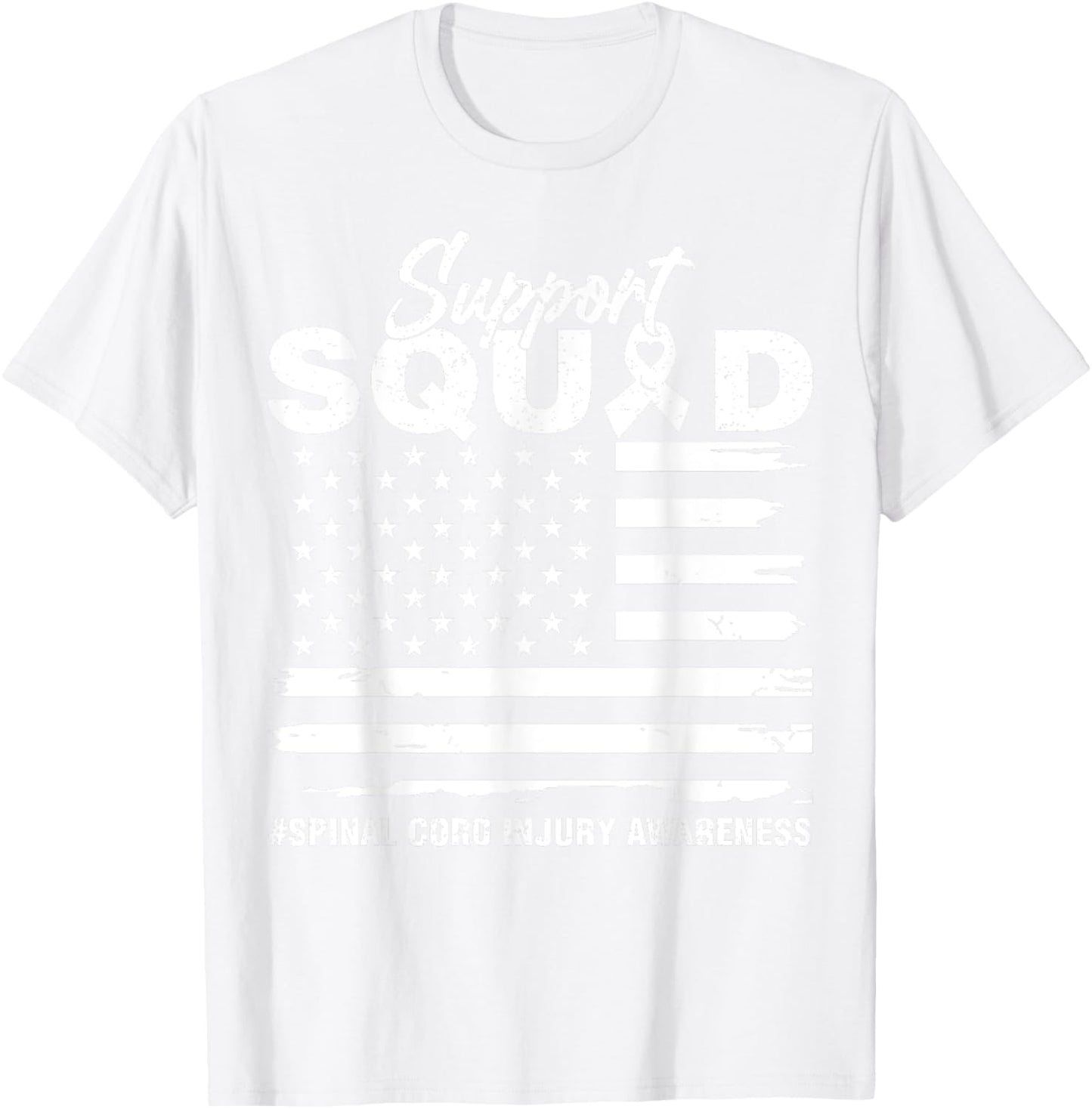 Lime Green Ribbon Support Spinal Cord Injury Awareness Squad T-Shirt - T-Shirt | White
