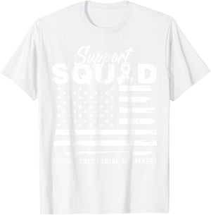 Lime Green Ribbon Support Spinal Cord Injury Awareness Squad T-Shirt - T-Shirt | White