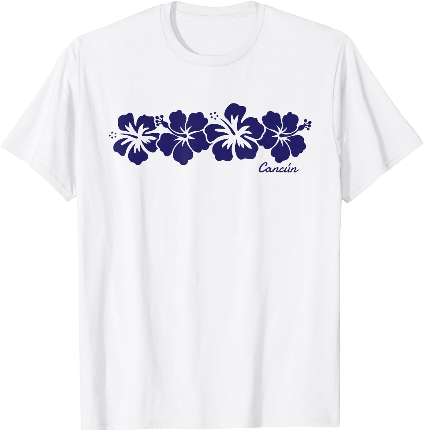 Cancun Mexico Hibiscus Flower Boys Girls Vacation Souvenir T-Shirt - T-Shirt | White