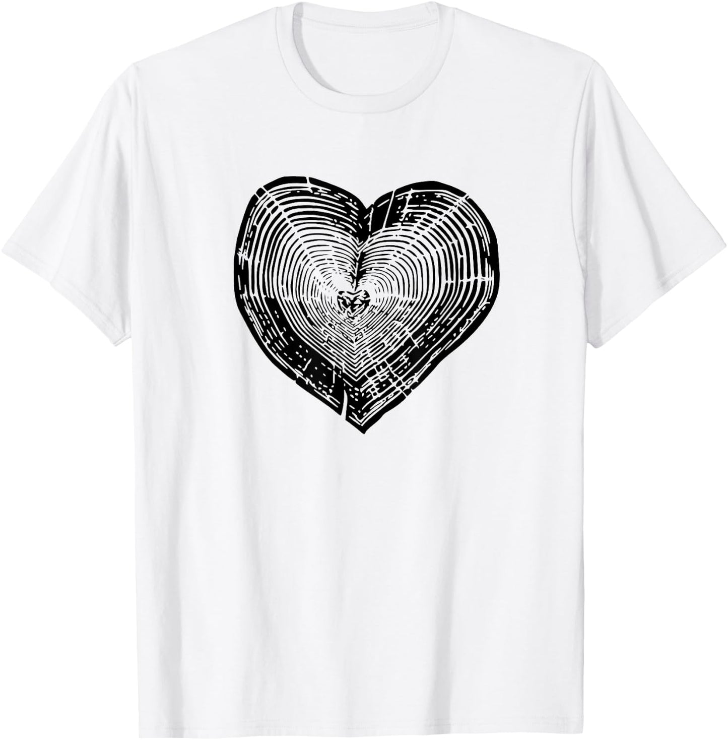 Outdoor Nature Lover Tree Ring Heart Earth Day T-Shirt - T-Shirt | White