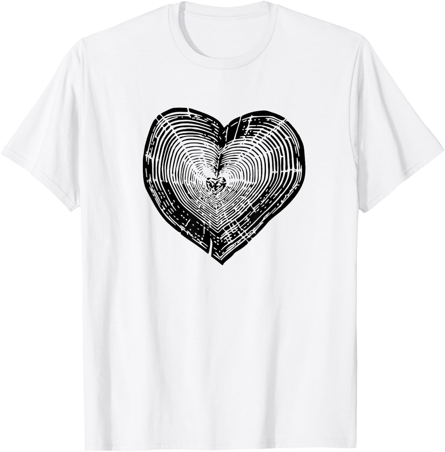 Outdoor Nature Lover Tree Ring Heart Earth Day T-Shirt - T-Shirt | White