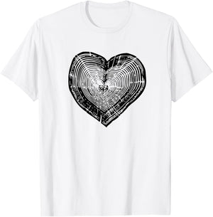 Outdoor Nature Lover Tree Ring Heart Earth Day T-Shirt - T-Shirt | White