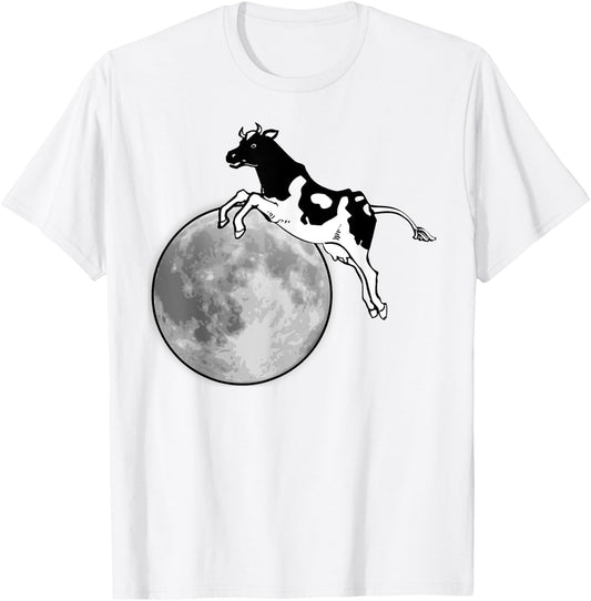 Cow Jumps Over The Moon T-Shirt - T-Shirt | White
