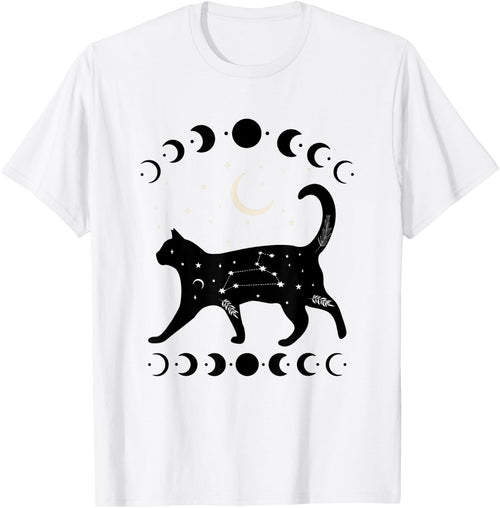 Crescent Moon Cat Star Mystical Celestial Women Men Kids