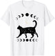Crescent Moon Cat Star Mystical Celestial Women Men Kids T-Shirt - T-Shirt | White