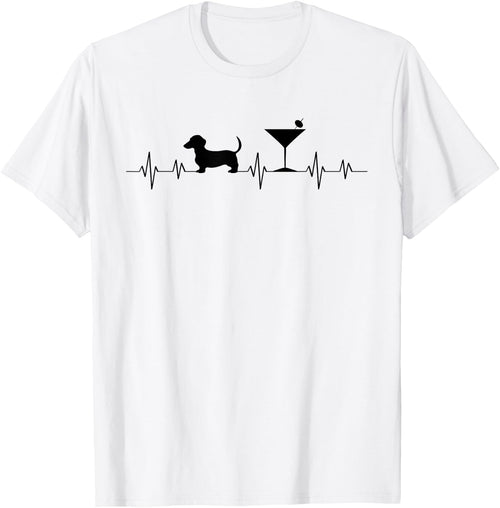 Weenies Martinis EKG Heartbeat Love Vintage Dachshund