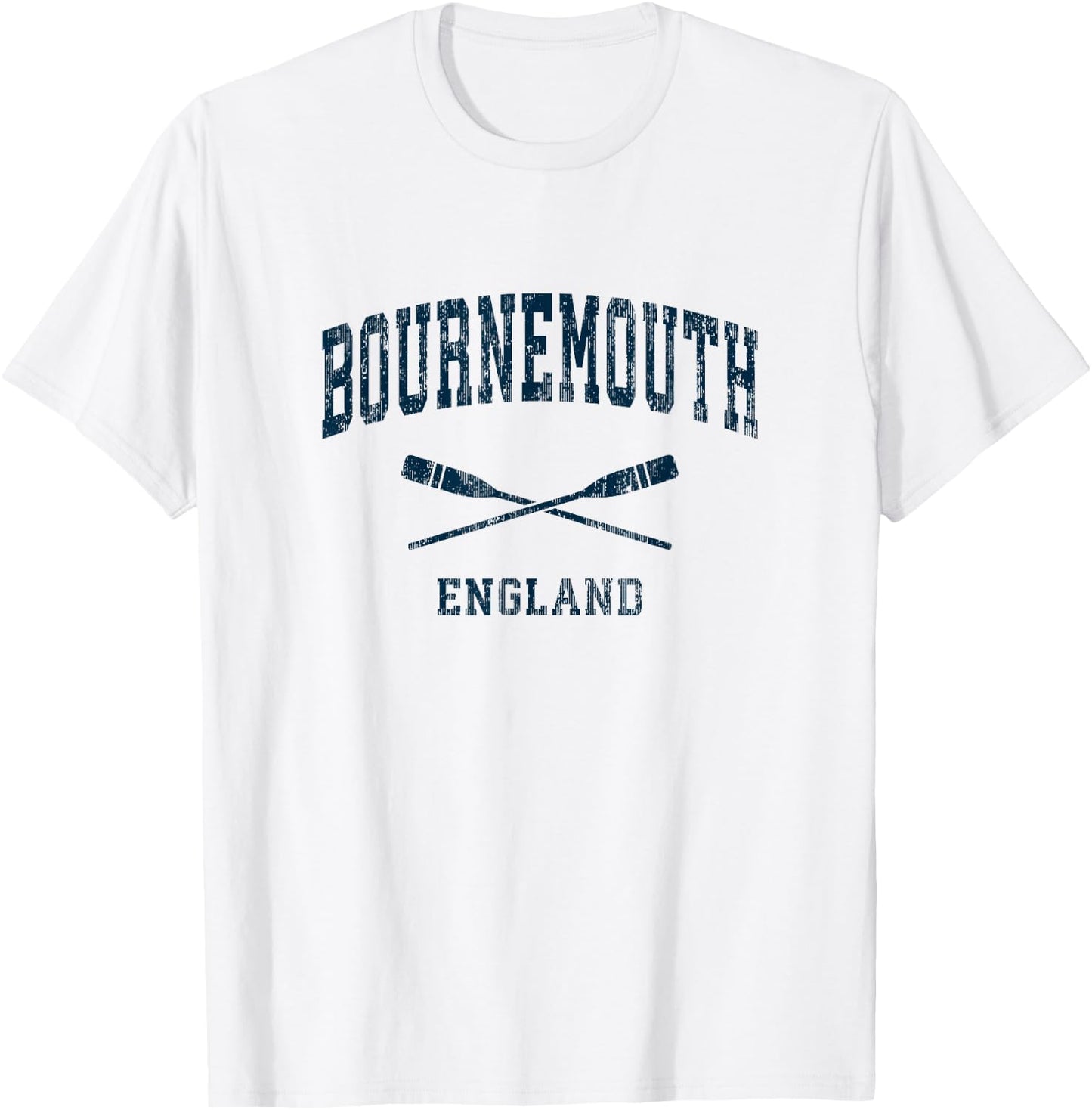 Bournemouth England Vintage Nautical Paddles Sports Oars T-Shirt - T-Shirt | White