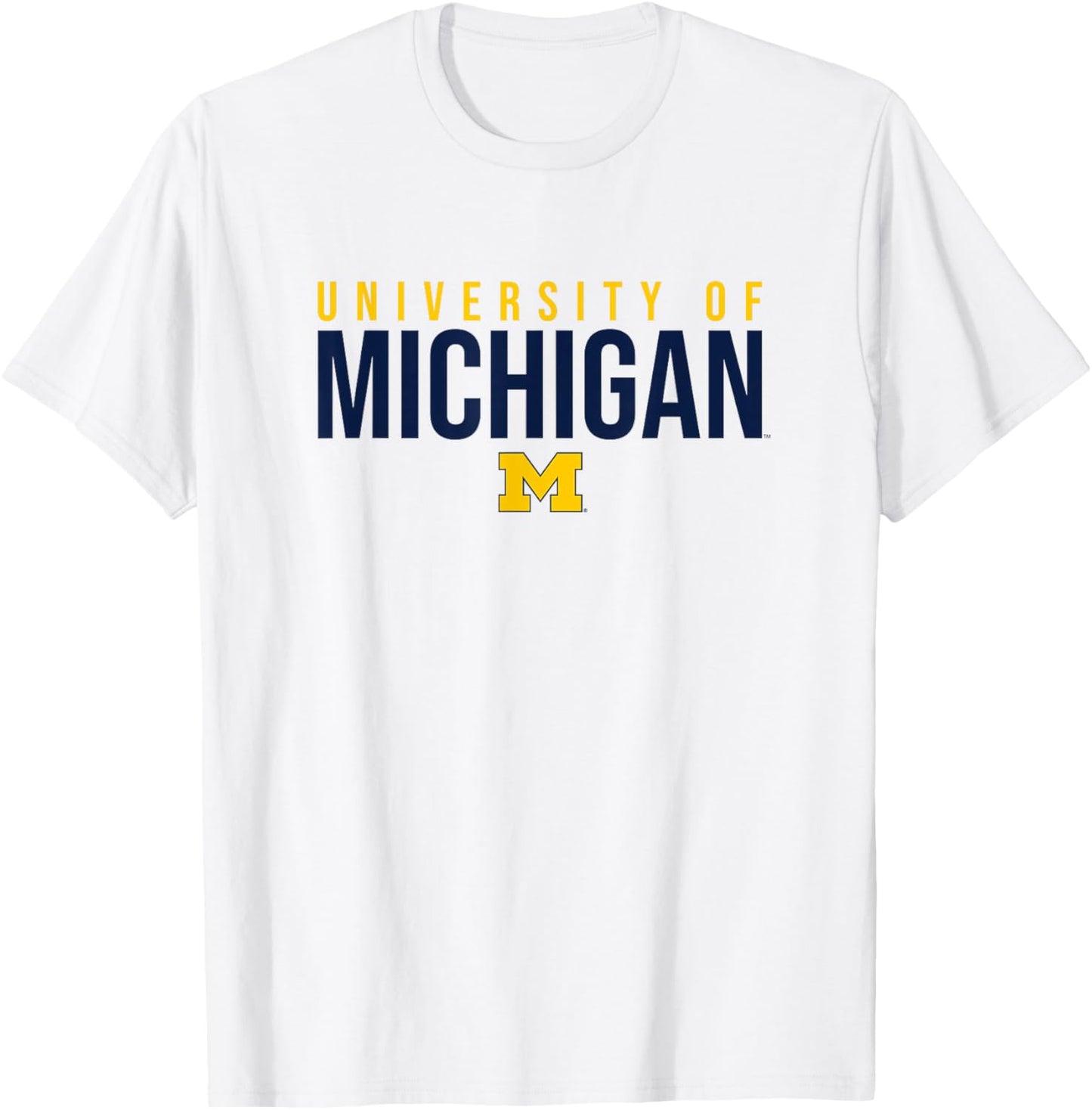 University of Michigan Wolverines U of M Stacked T-Shirt - T-Shirt | White