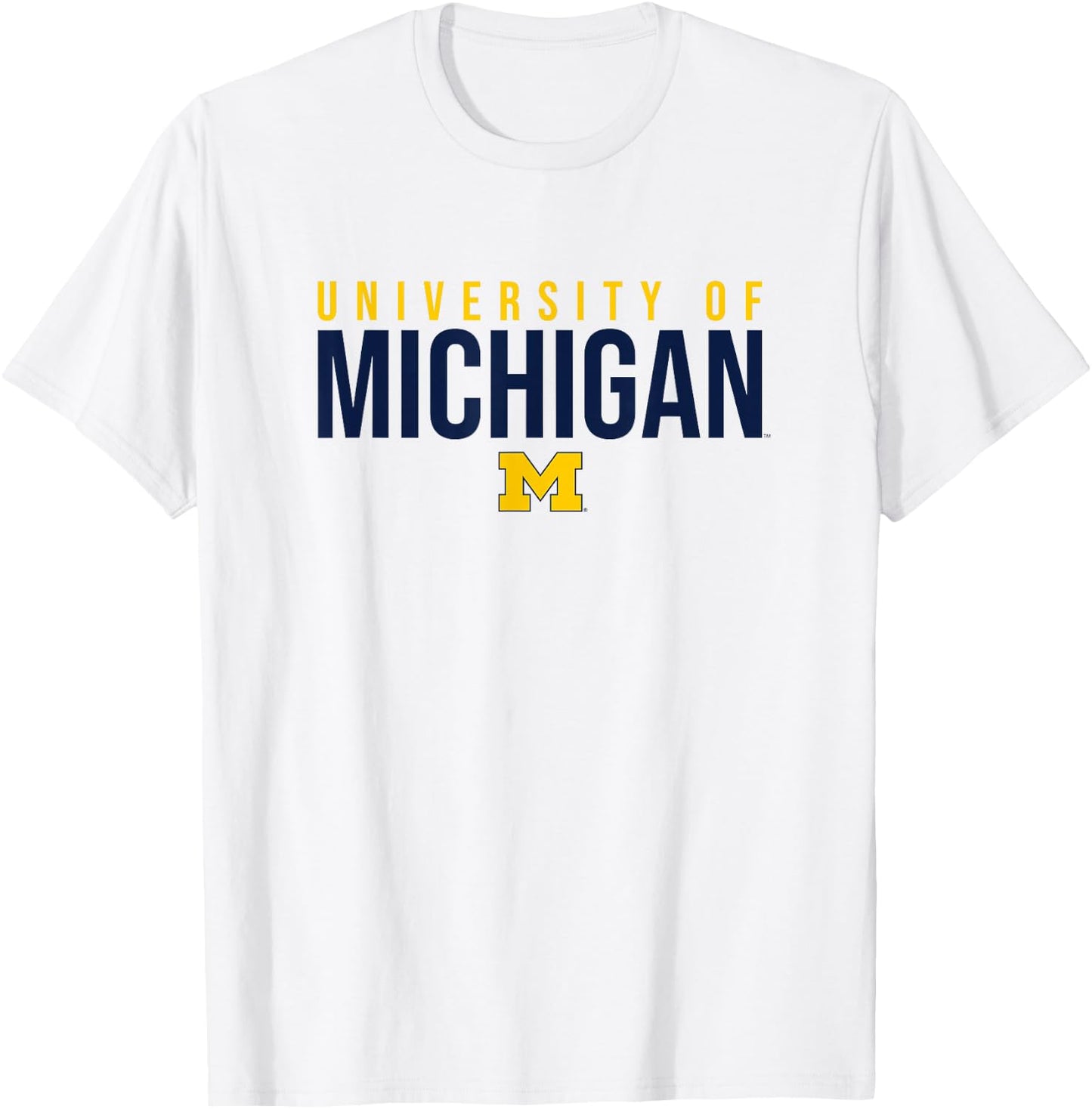 University of Michigan Wolverines U of M Stacked T-Shirt - T-Shirt | White