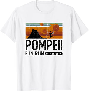 Pompeii Fun Run 79 AD Retro Vintage T-Shirt - T-Shirt | White