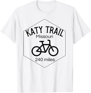 Katy Trail Missouri Bike 240 miles T-Shirt - T-Shirt | White
