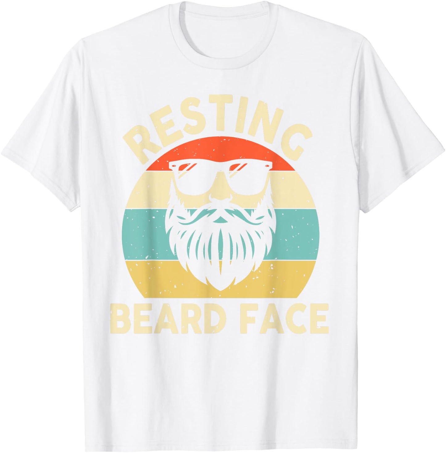Beard Shirt Men Dad Grandpa Resting Beard Face Father’s Day T-Shirt - T-Shirt | White