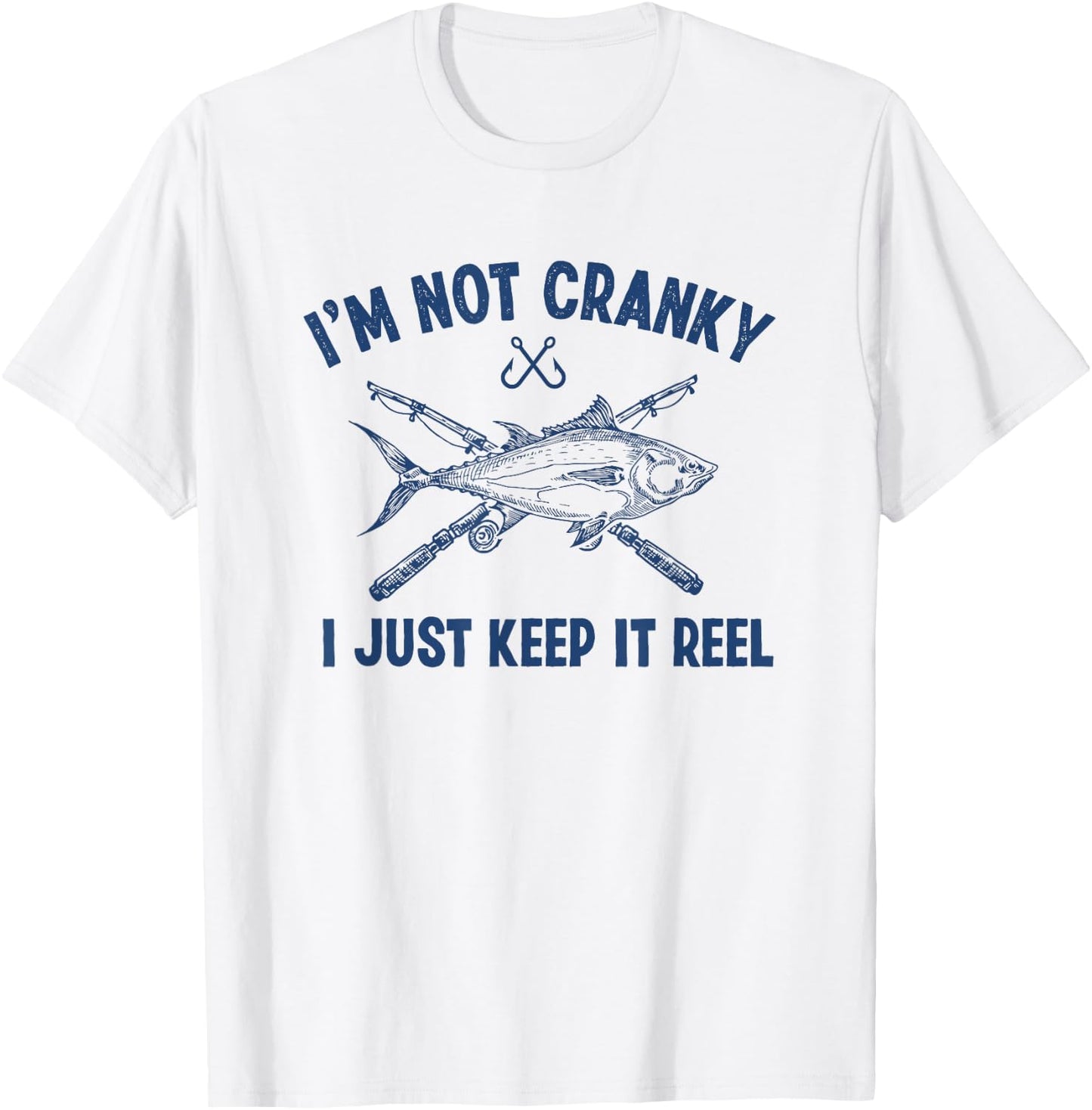Fishtastic Funny Cranky Fishing Fisherman , Small, Grey T-Shirt - T-Shirt | White