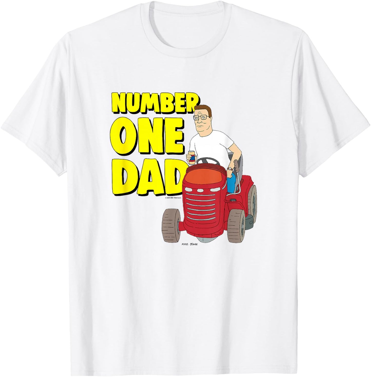 King Of The Hill Father's Day Number One Dad Hank Big Logo T-Shirt - T-Shirt | White