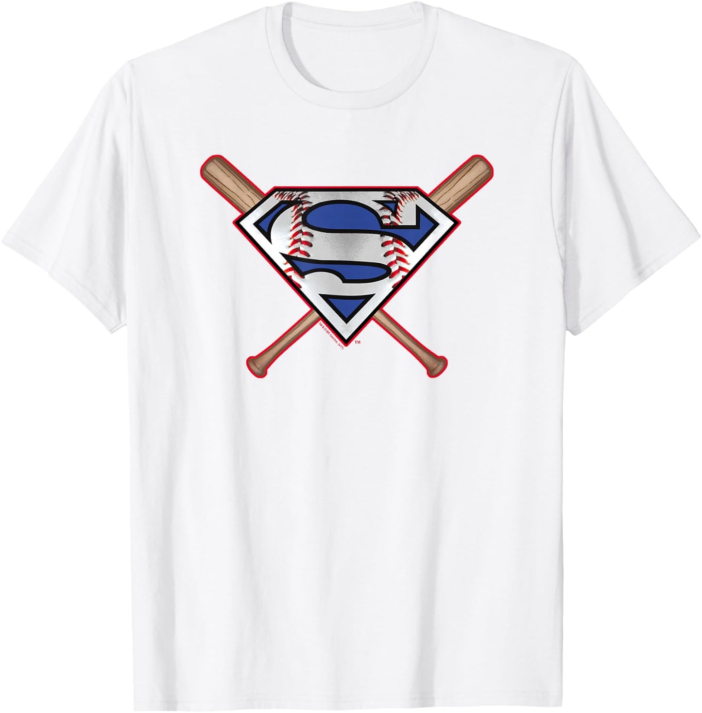 Superman Baseball Shield T-Shirt - T-Shirt | White