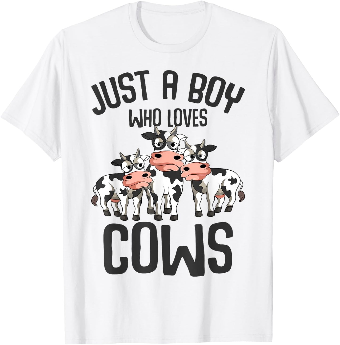 Just A Boy Who Loves Cows Farmers Cow Kids Toddler Boys T-Shirt - T-Shirt | White