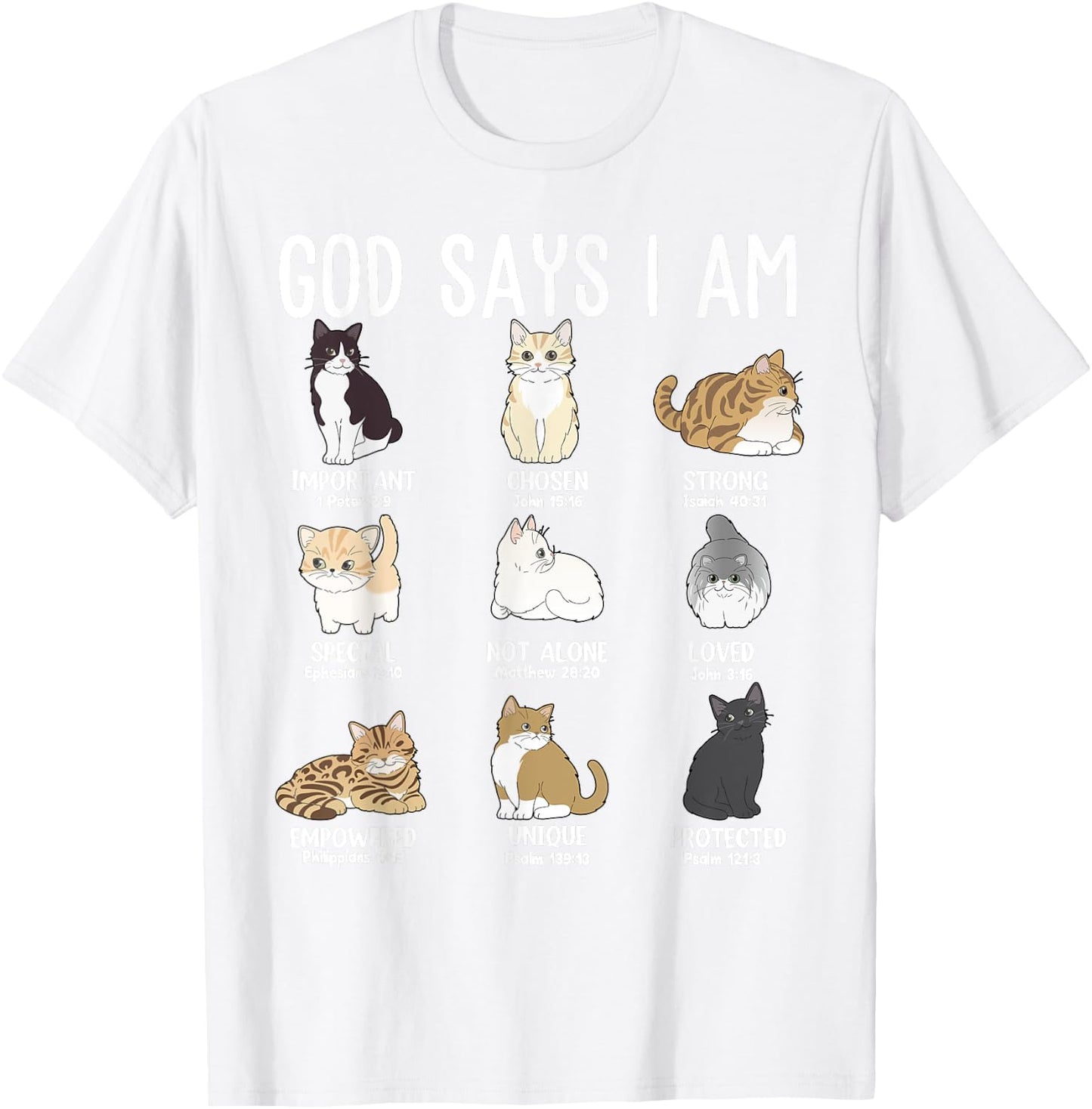 God Say Am Cat Christian Easter Teen Girl Toddler Mom Sister T-Shirt - T-Shirt | White