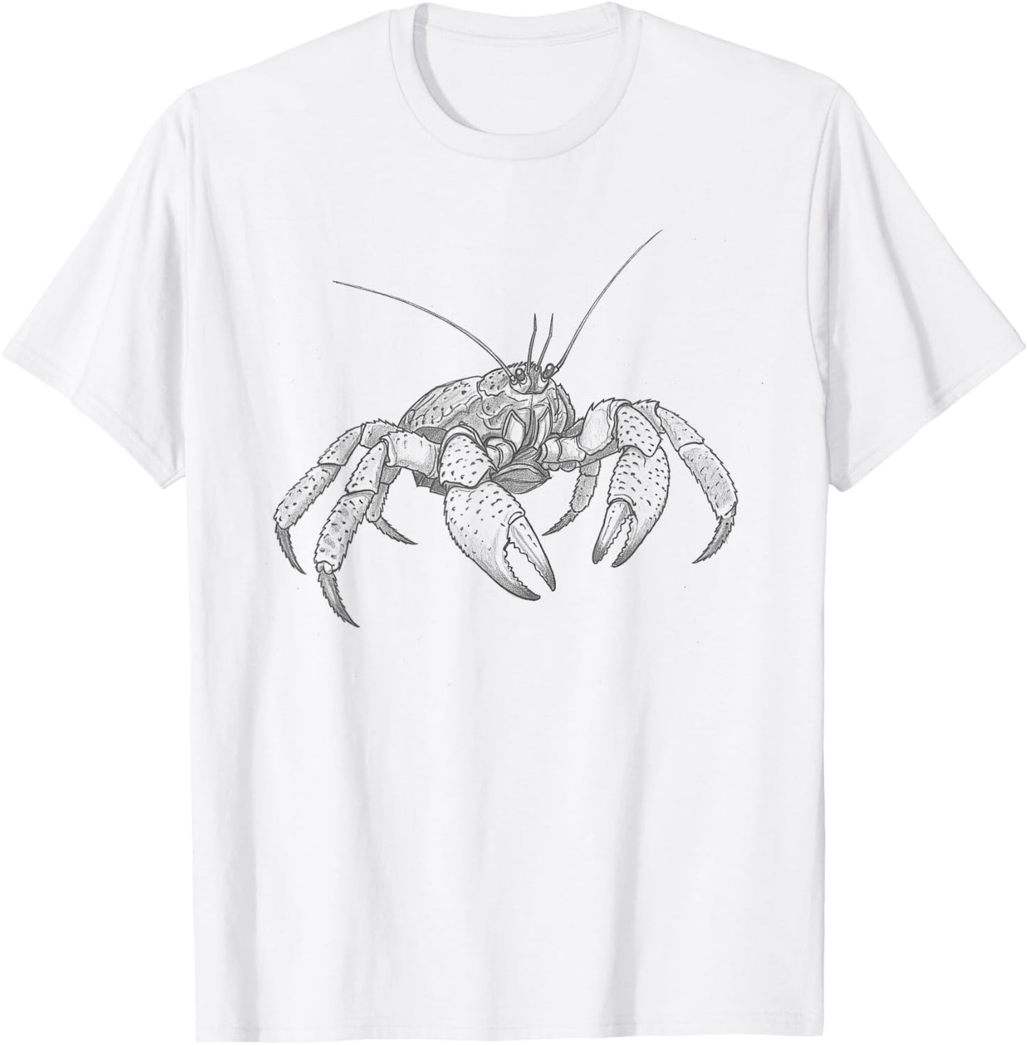 Vintage Coconut Crab Drawing Art Design T-Shirt - T-Shirt | White