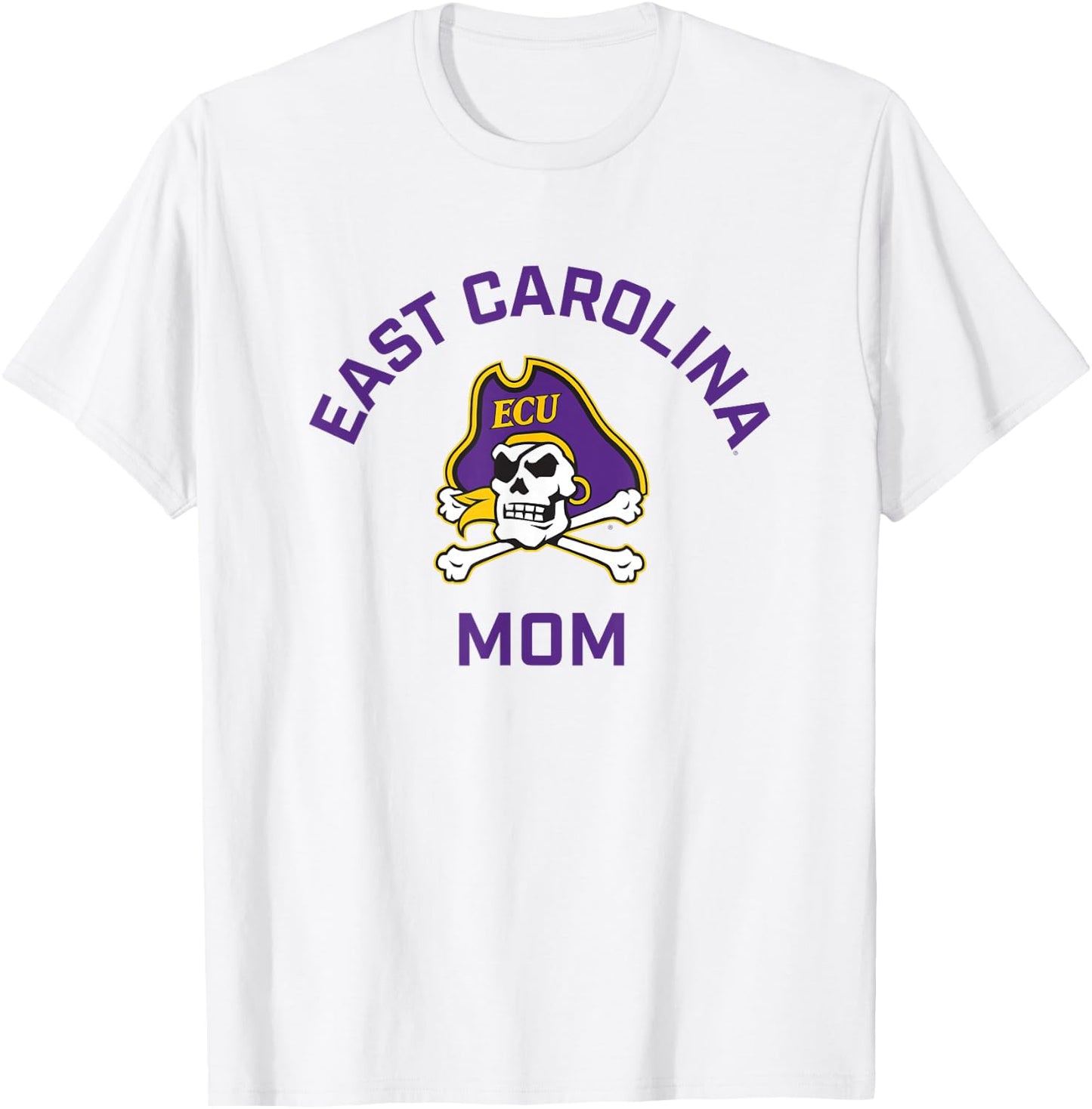 East Carolina University ECU Pirates Arched Mom T-Shirt - T-Shirt | White