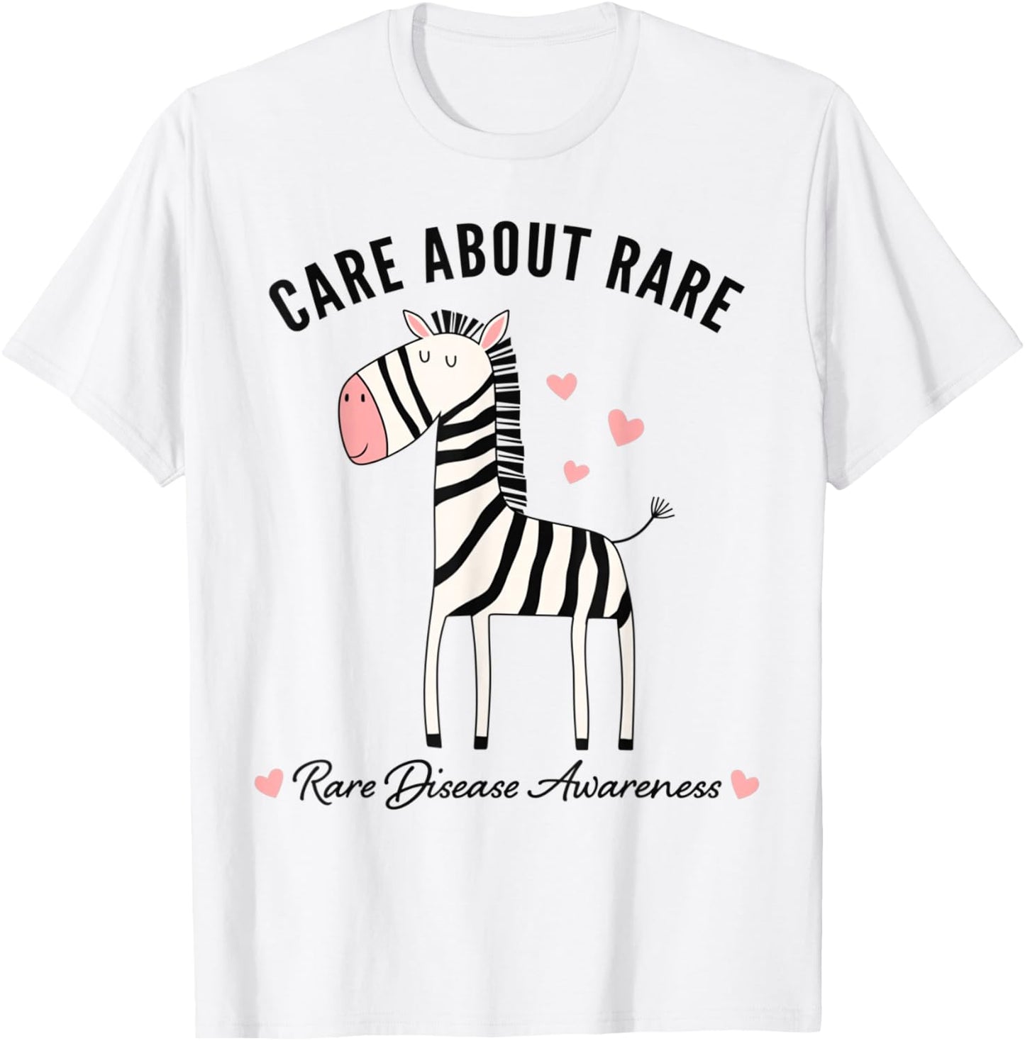 Rare Disease Awareness - Care About Rare - Cute Zebra T-Shirt - T-Shirt | White