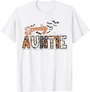 Spooky Auntie Halloween Auntie Life Family Matching T-Shirt - T-Shirt | White