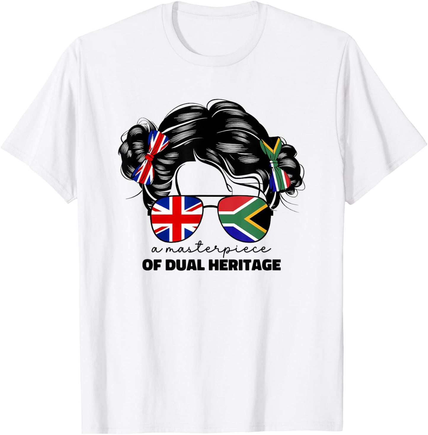 Kids Half Britain And South African UK British South Africa T-Shirt - T-Shirt | White